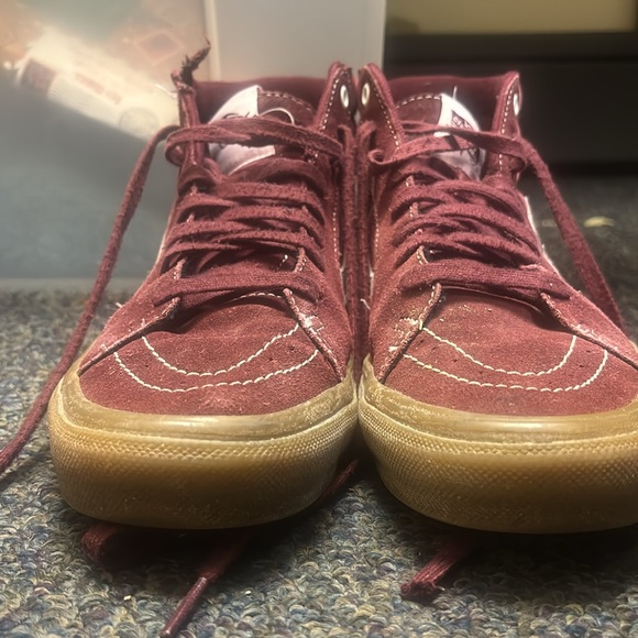 Vans Mens Sk8-Hi Maroon/Gum SZ.8 - Picture 2 of 12